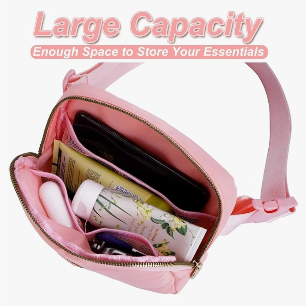 NIB Pink Kids Personalized Belt Bag with Glitter Letter A